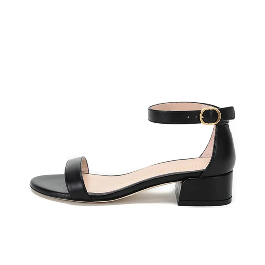 Stuart Weitzman Sw Коровья кожа Один ремень Сандалии Женские Черный