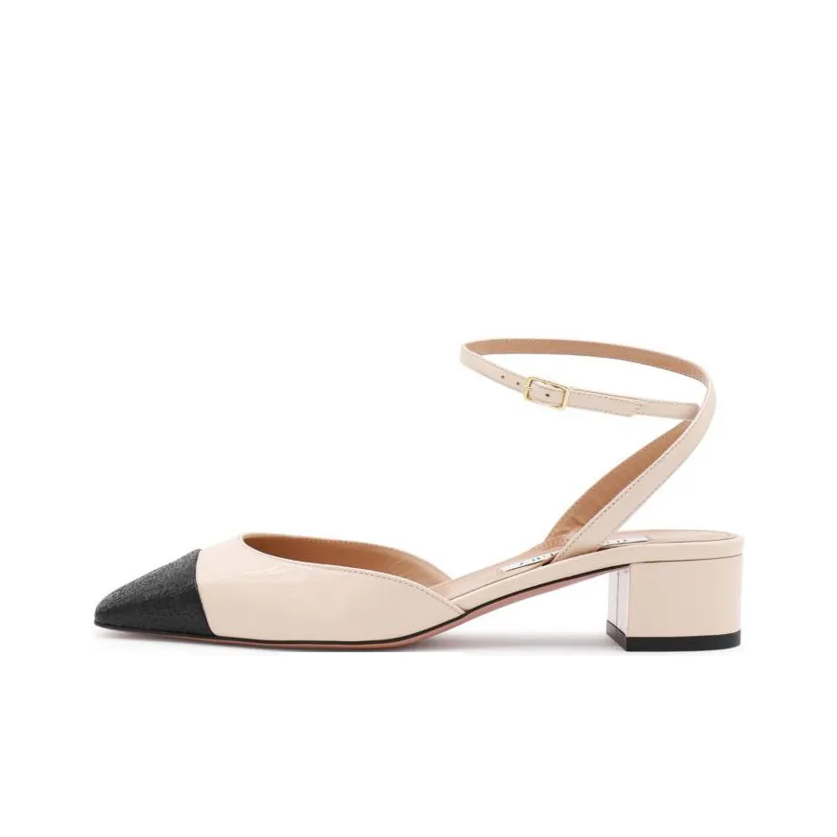 AQUAZZURA Кожа Грубый каблук Высокие каблуки 3,5 см Женские Бежевый