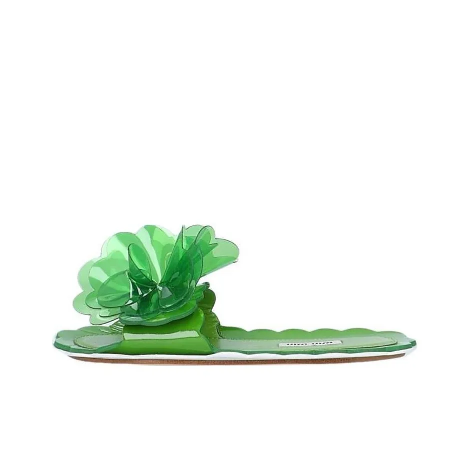 MIU MIU Шлепанцы Женские Зеленые