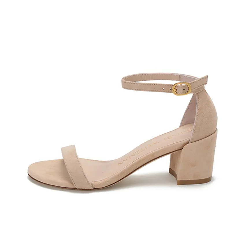 Stuart Weitzman Sw Замша One Ремень Сандалии Женские Бежевые