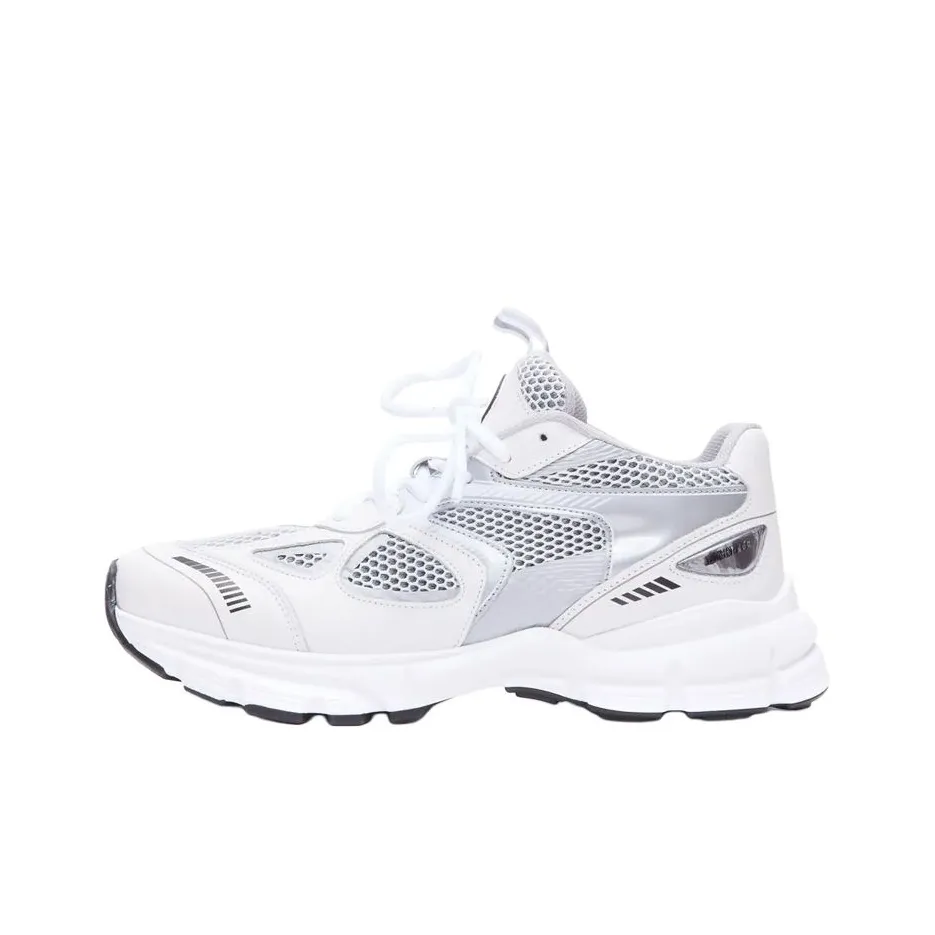 Axel Arigato Marathon Runner Кожа Кружево Вверх Низкий Верх Спортивная Повседневная Обувь Мужская Белый Серебряный