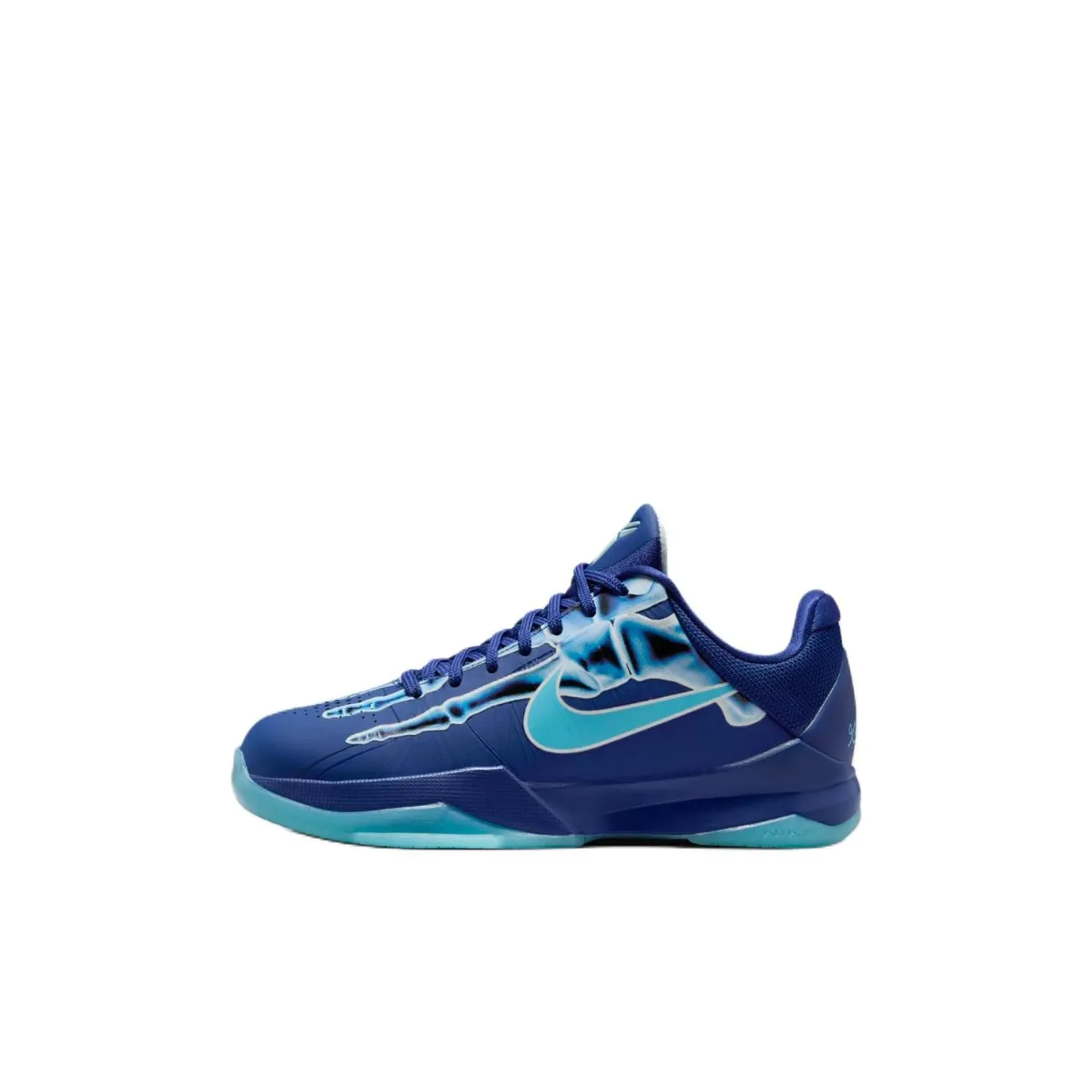 Nike Zoom Kobe 5 Удобные противоскользящие устойчивые к истиранию низкие детские баскетбольные кроссовки синий детский