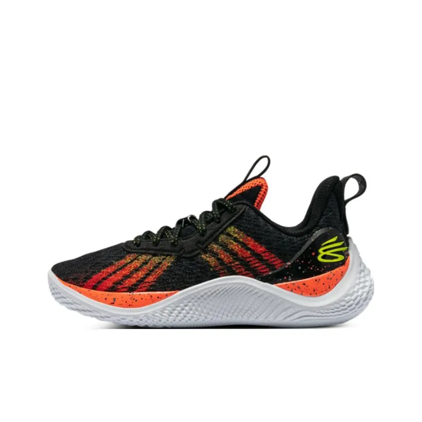 Under Armour Curry 10 Curry 1 0 Амортизация Износостойкие Низкие Баскетбольные Кроссовки для Игры Черный Оранжевый