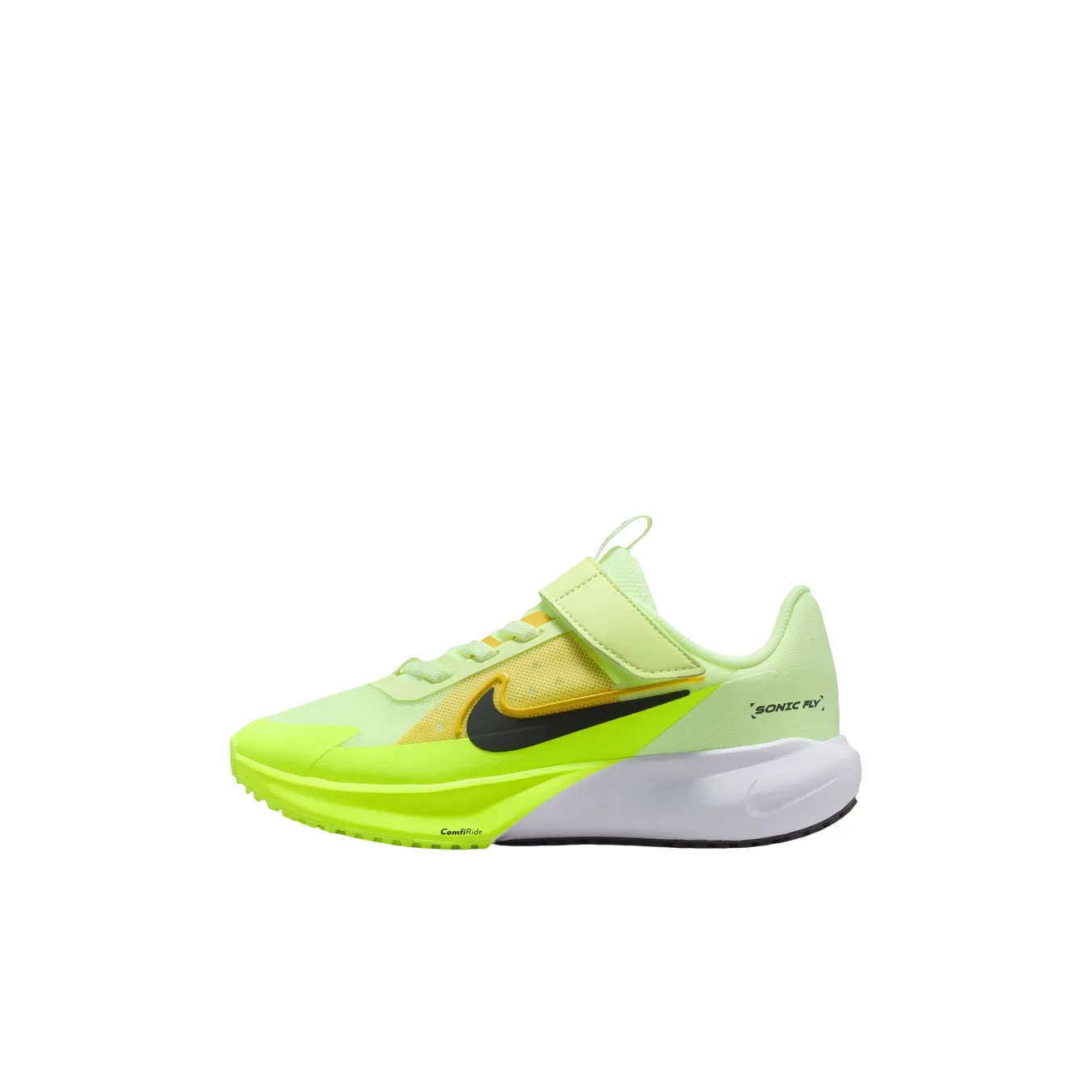 Nike SONIC FLY Устойчивые к истиранию Низкие Детские Беговые Кроссовки Светло-зеленый Желтый Черный Детский