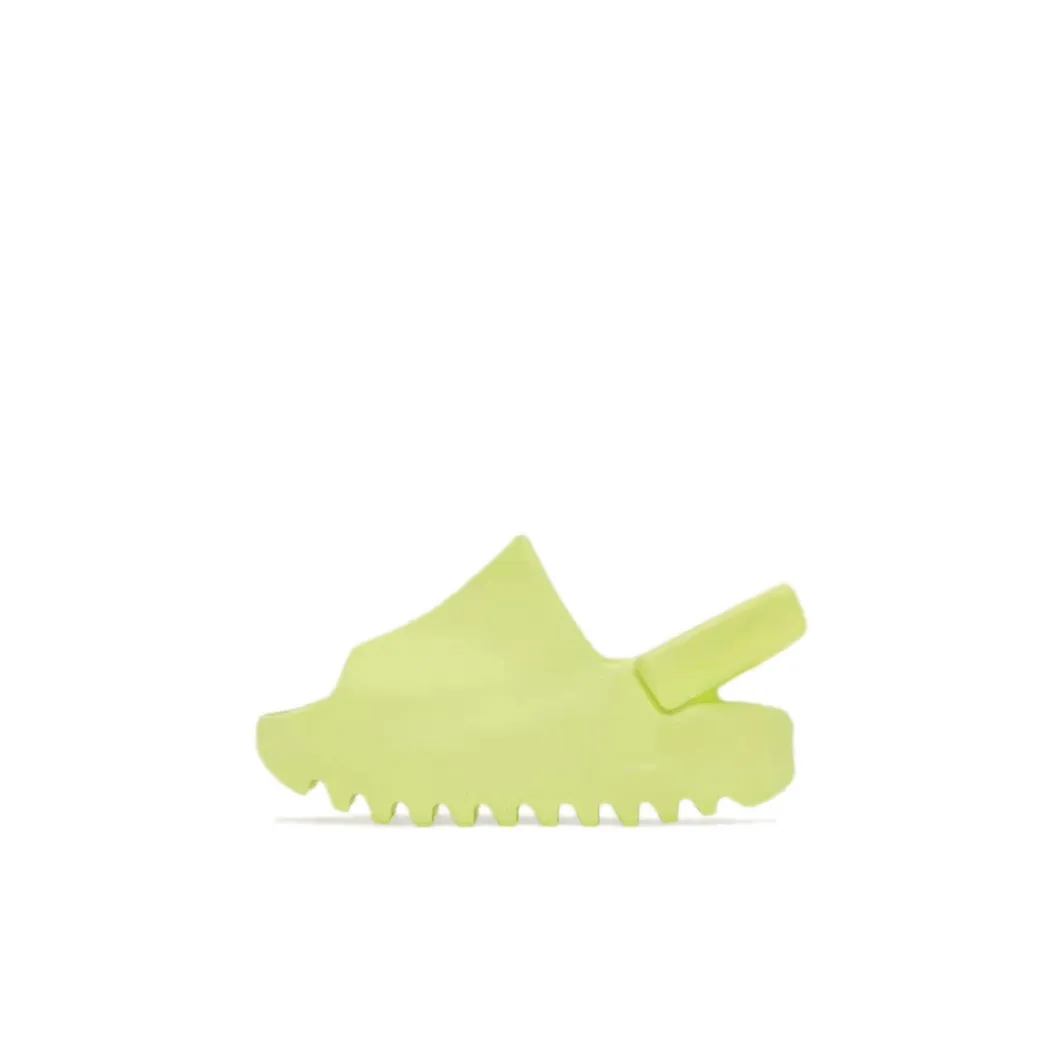 Adidas Originals Yeezy Slide Неоново-зеленый 'Свечение Зеленый' Удобная Низкая Обувь для Малышей Новорожденный и Малыш