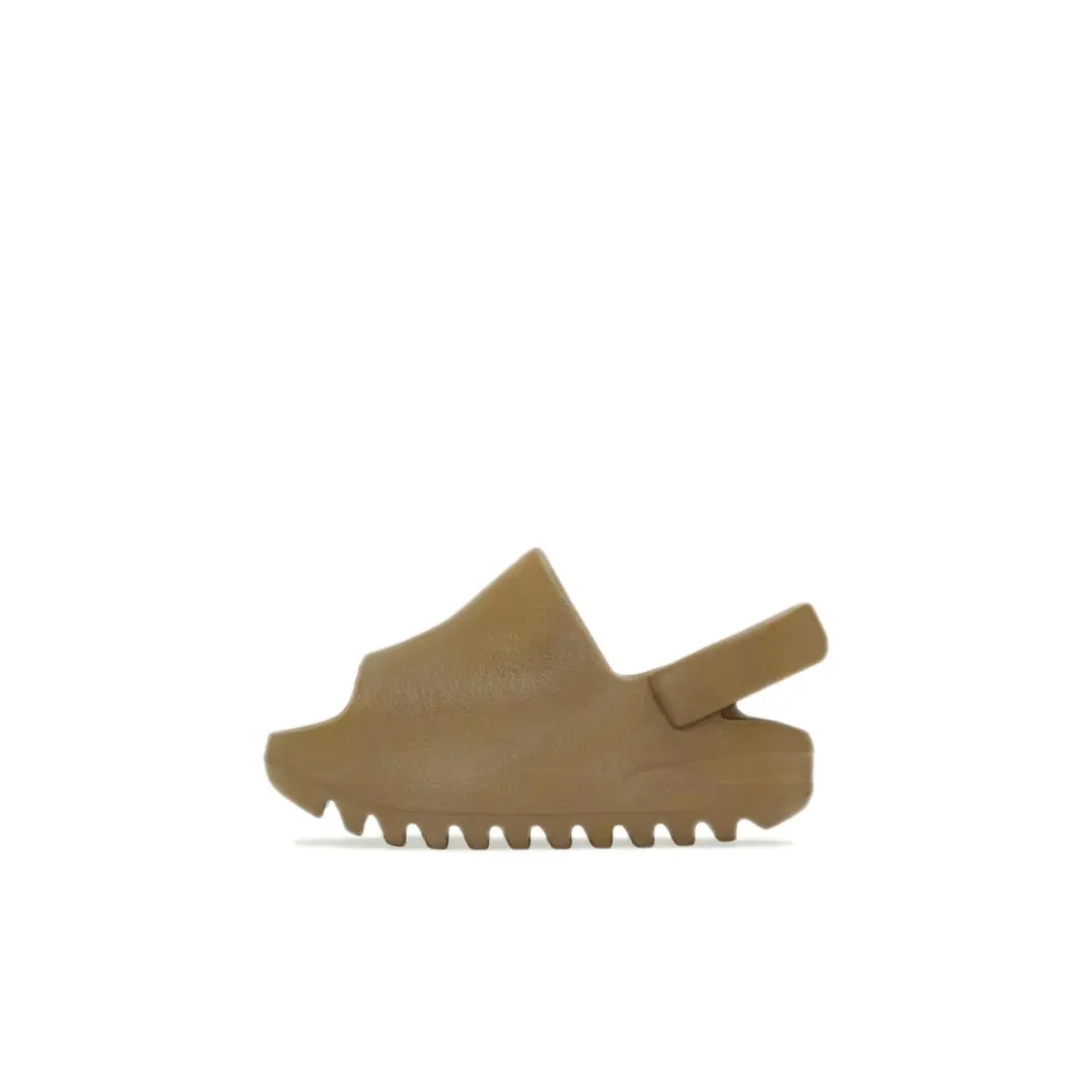 Adidas Originals Yeezy Slide Охра Удобная Противоскользящая Низкий Верх Обувь для малышей Военный Стиль Коричневый