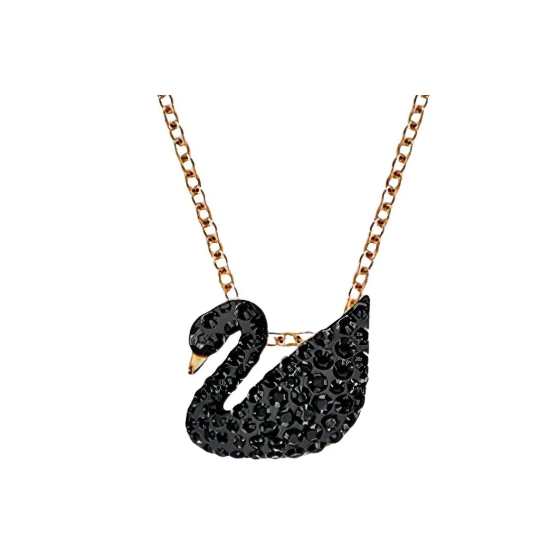 Swarovski Искусственный кристалл камень розовое золото тон покрытие ожерелье женский черный