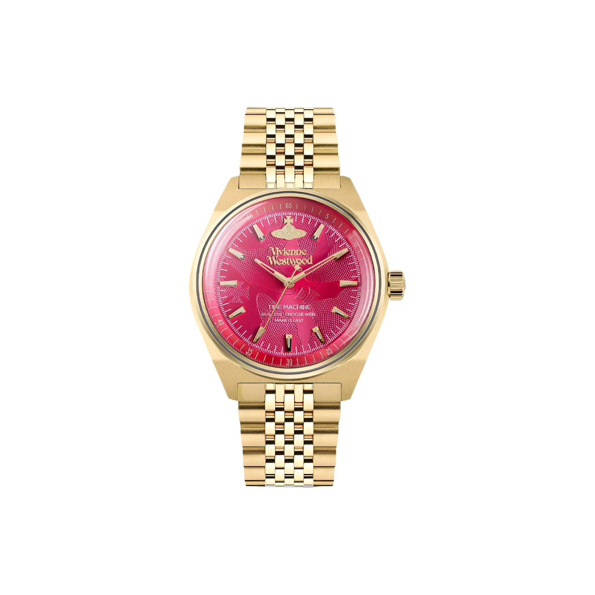 Vivienne Westwood Мужские часы Кварцевый механизм корпус из нержавеющей стали ремешок розовый циферблат женские часы
