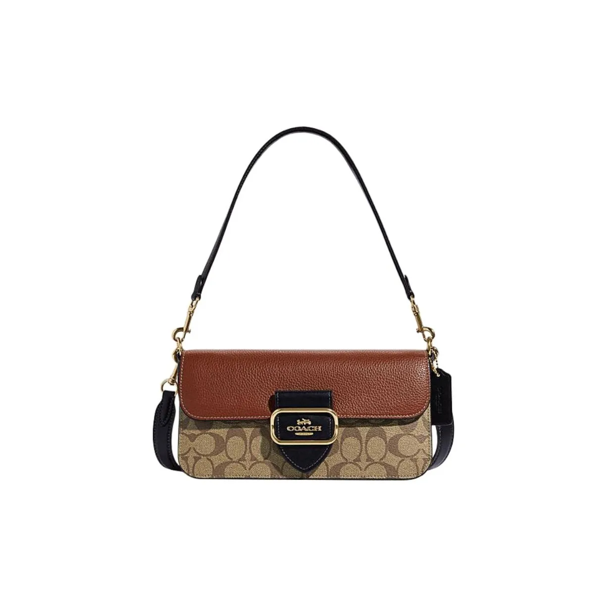 COACH с коровьей кожей настольная сумка через плечо большая женская сумка хаки и коричневого цвета
