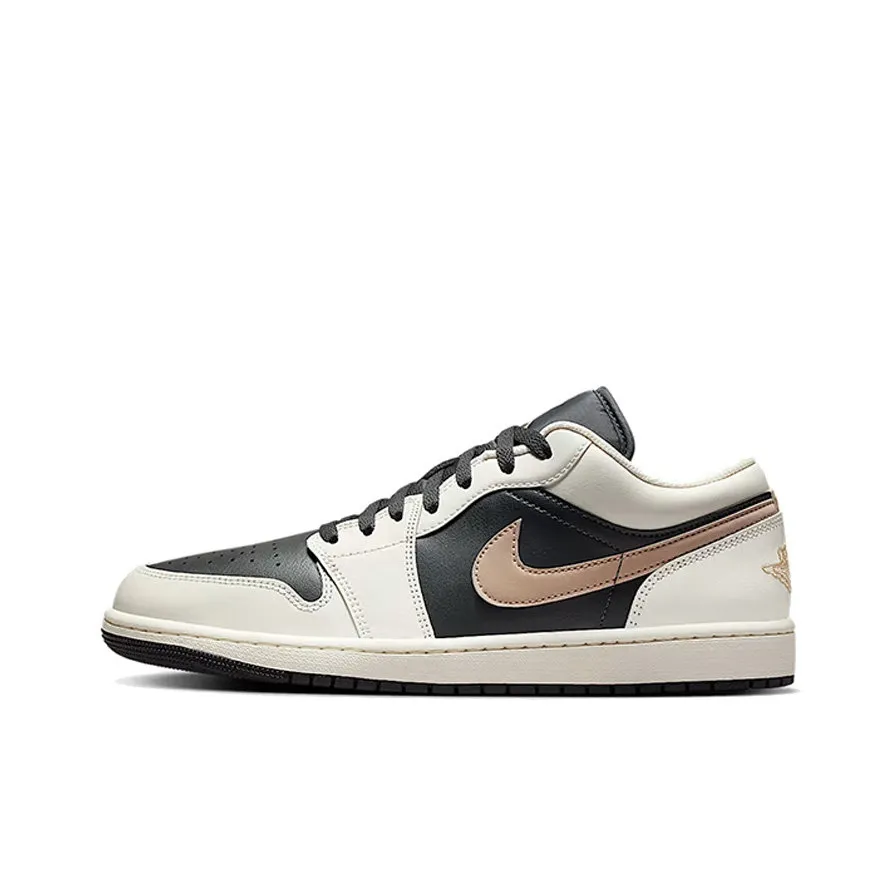 Jordan Air Jordan 1 Амортизация Низкие Ретро Баскетбольные Кроссовки Мужские Белый Черный