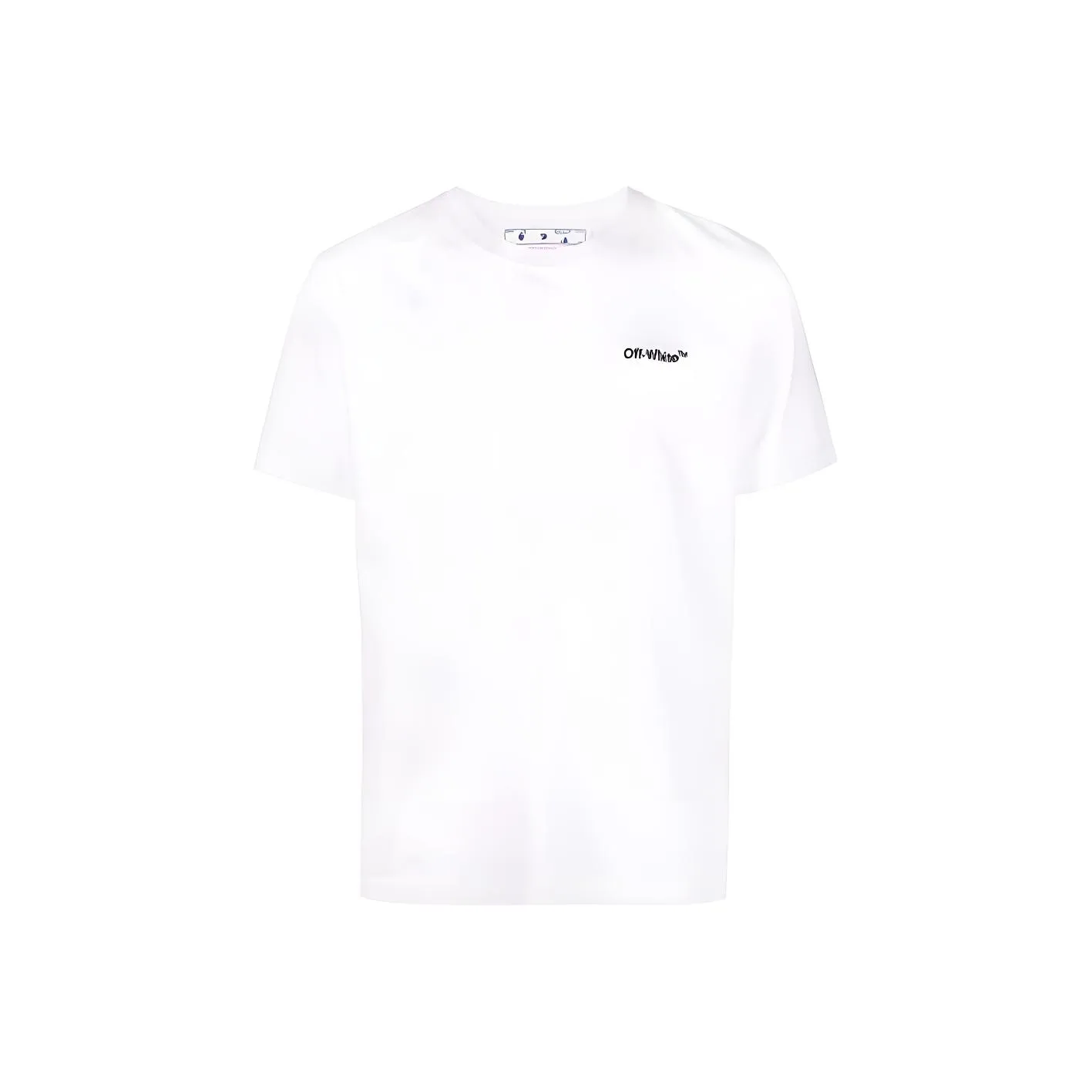 OFF-WHITE Приталенный Однотонный Принт с логотипом Круглый вырез Футболка Мужской Белый