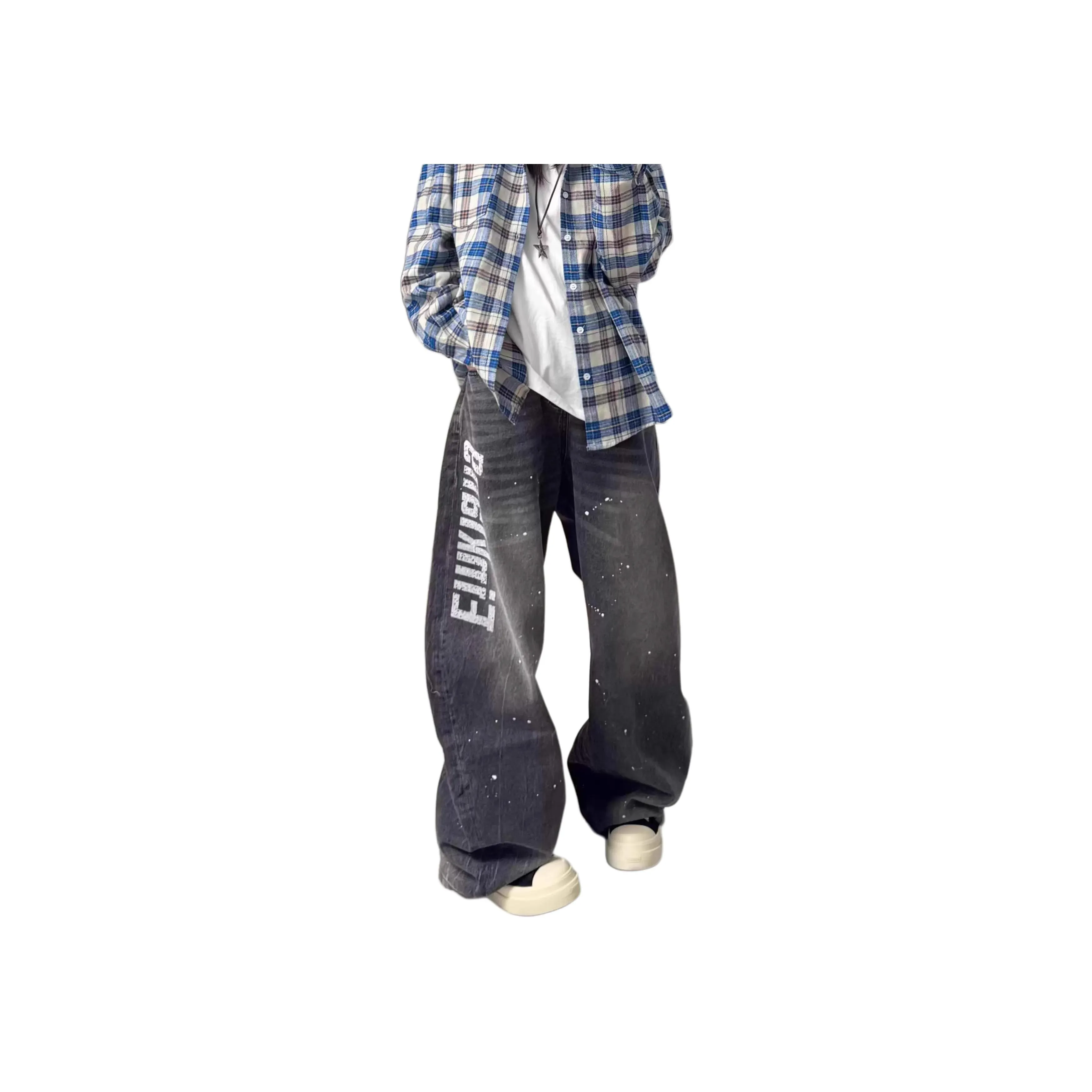 ORMY Черный Серый Унисекс Джинсы