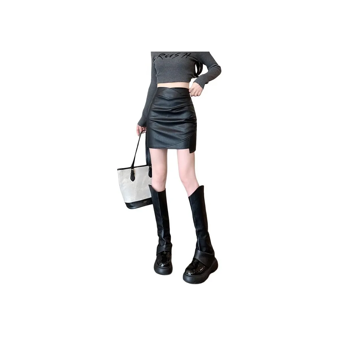 Concubine Zhu Leather Short Skirts Women's