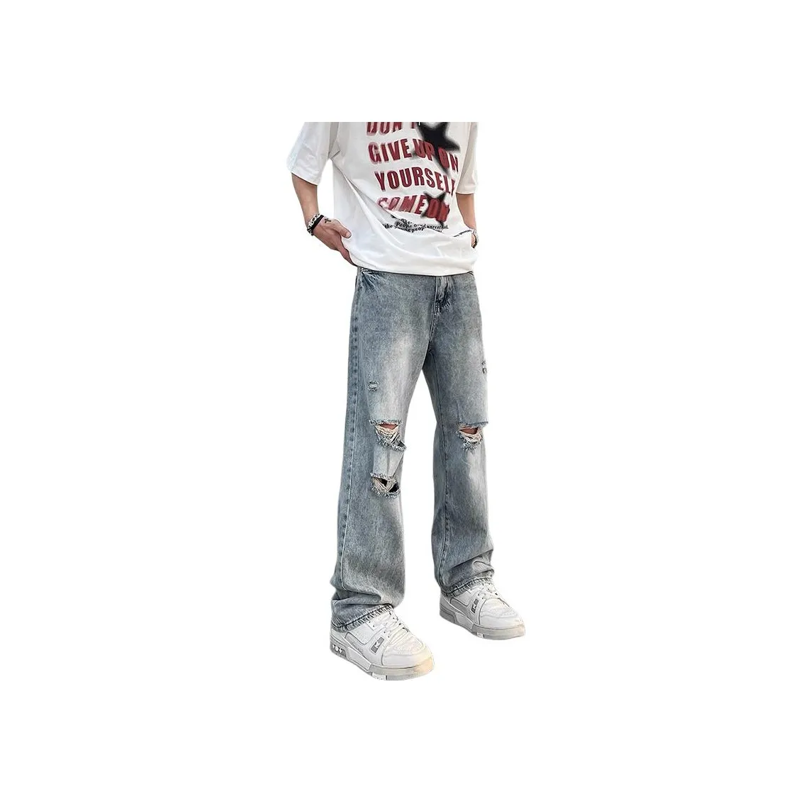 MGXEK Светло-синие Унисекс Джинсы