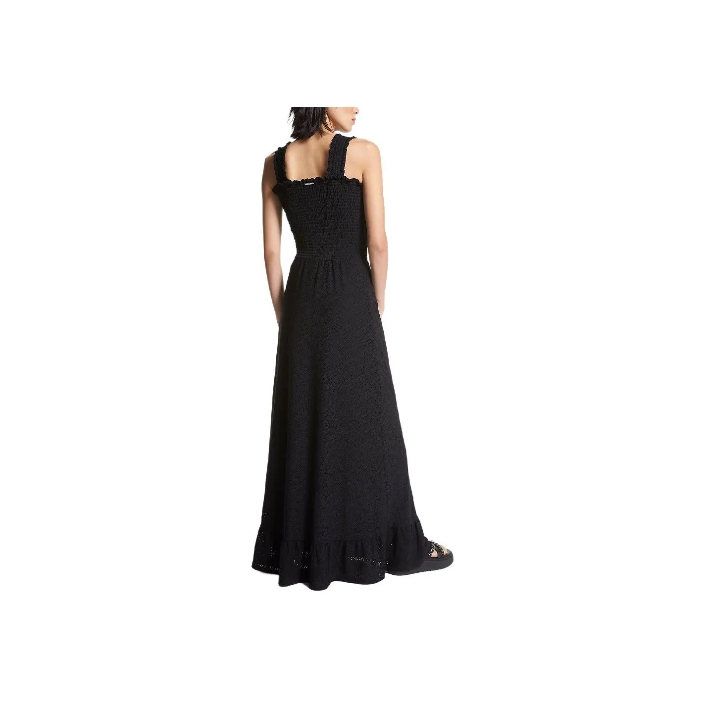 MICHAEL KORS Paisley Eyelet Smocked Woven Dress