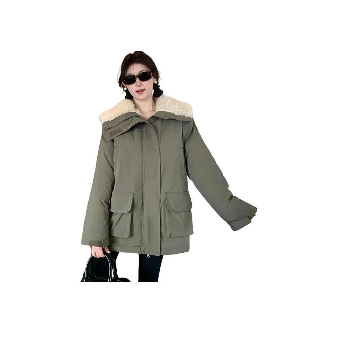 DGMZ Армейский зеленый Женский пуховик