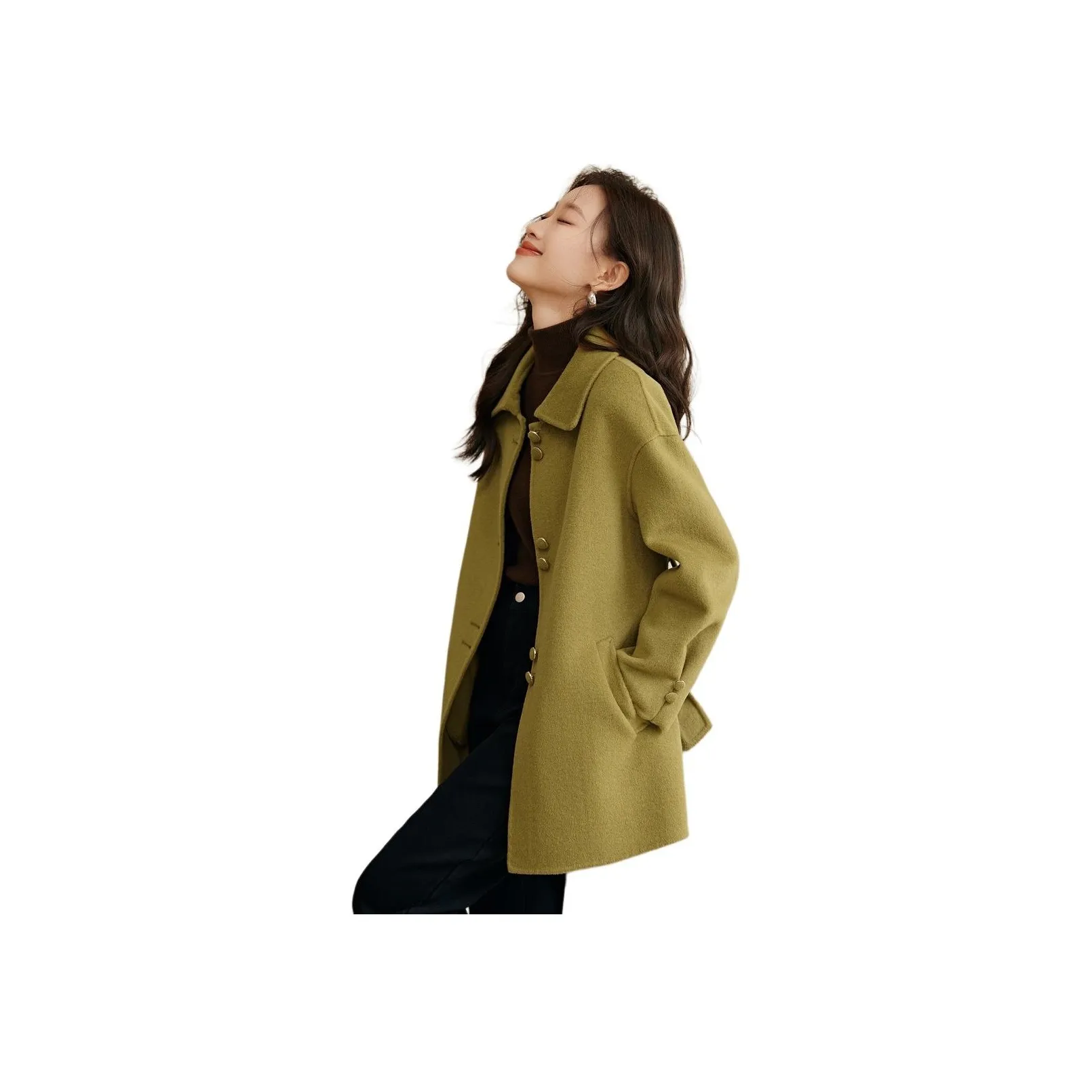 Mo Han Yi Mei Coat Women's Autumn Green Yellow