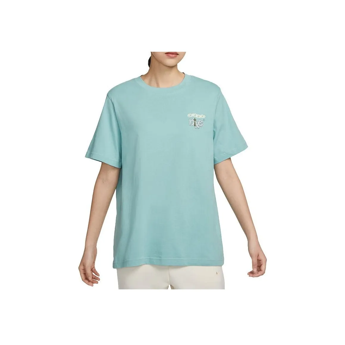 Nike Sportswear Women's Embroidered Swoosh T-shirt Blue