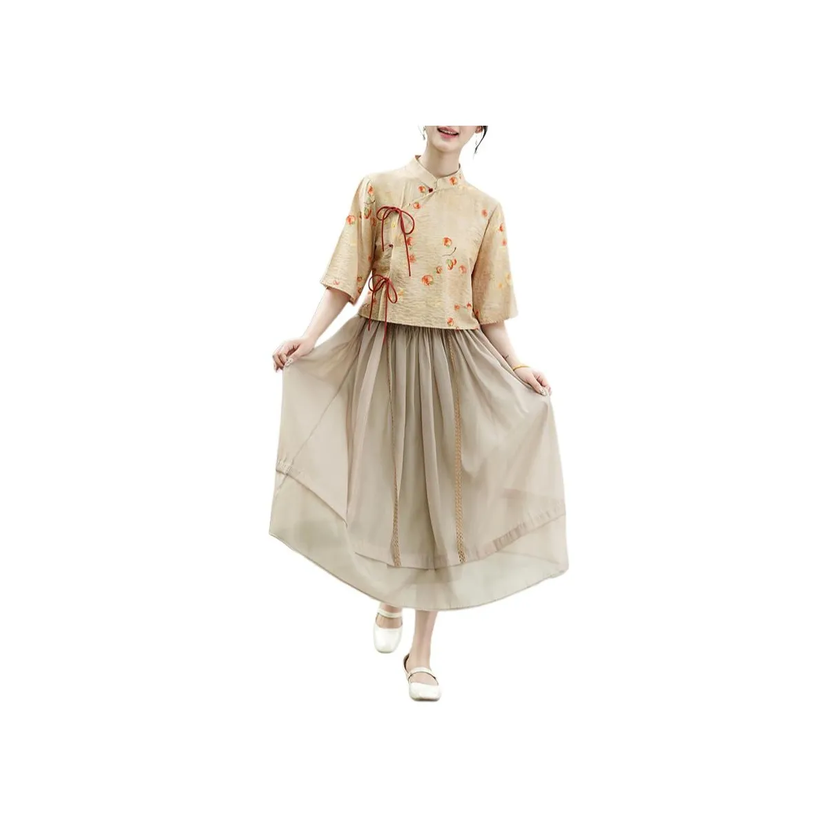 SONDR Хурма Топ + Кофе Юбка Женские Комплекты с юбкой