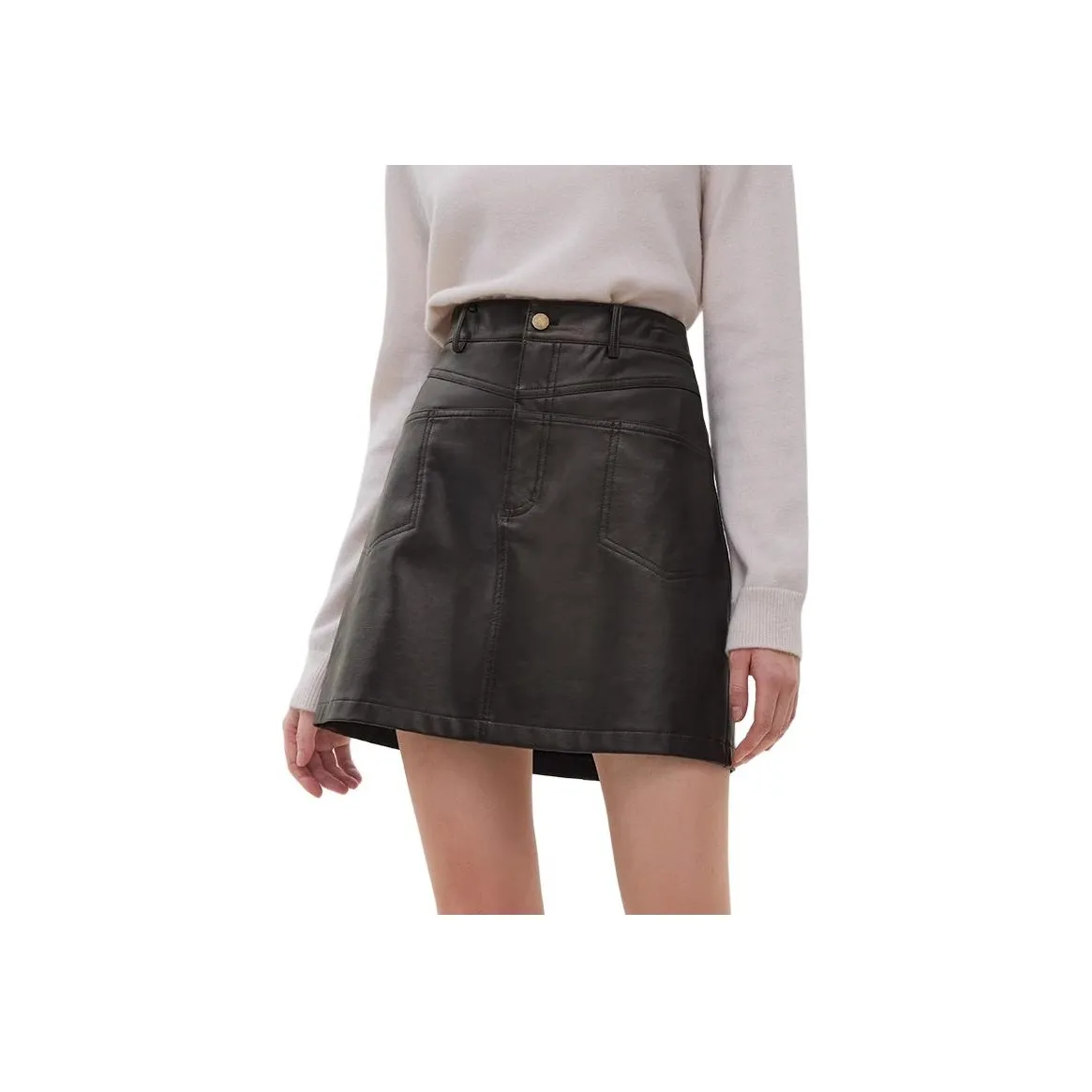 FANSILANEN Leather Short Skirts Women's