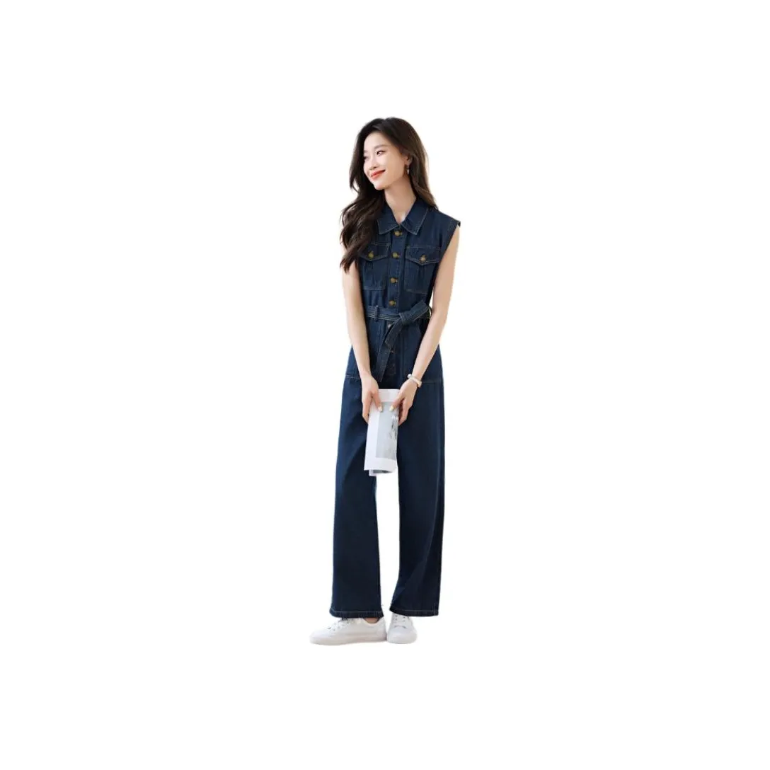 Mo Han Yi Mei Jumpsuit Women's Denim Blue
