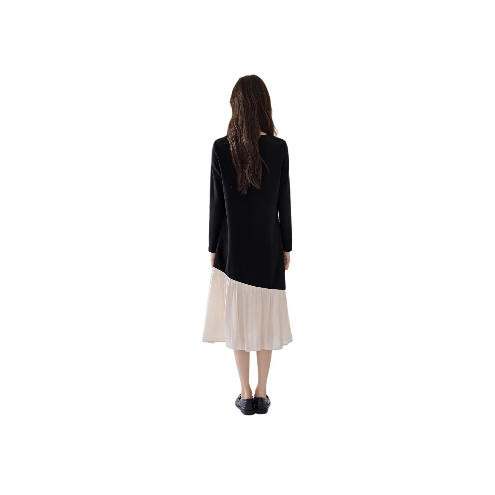 Mo Han Yi Mei Long Sleeved Dress Women's Black & White