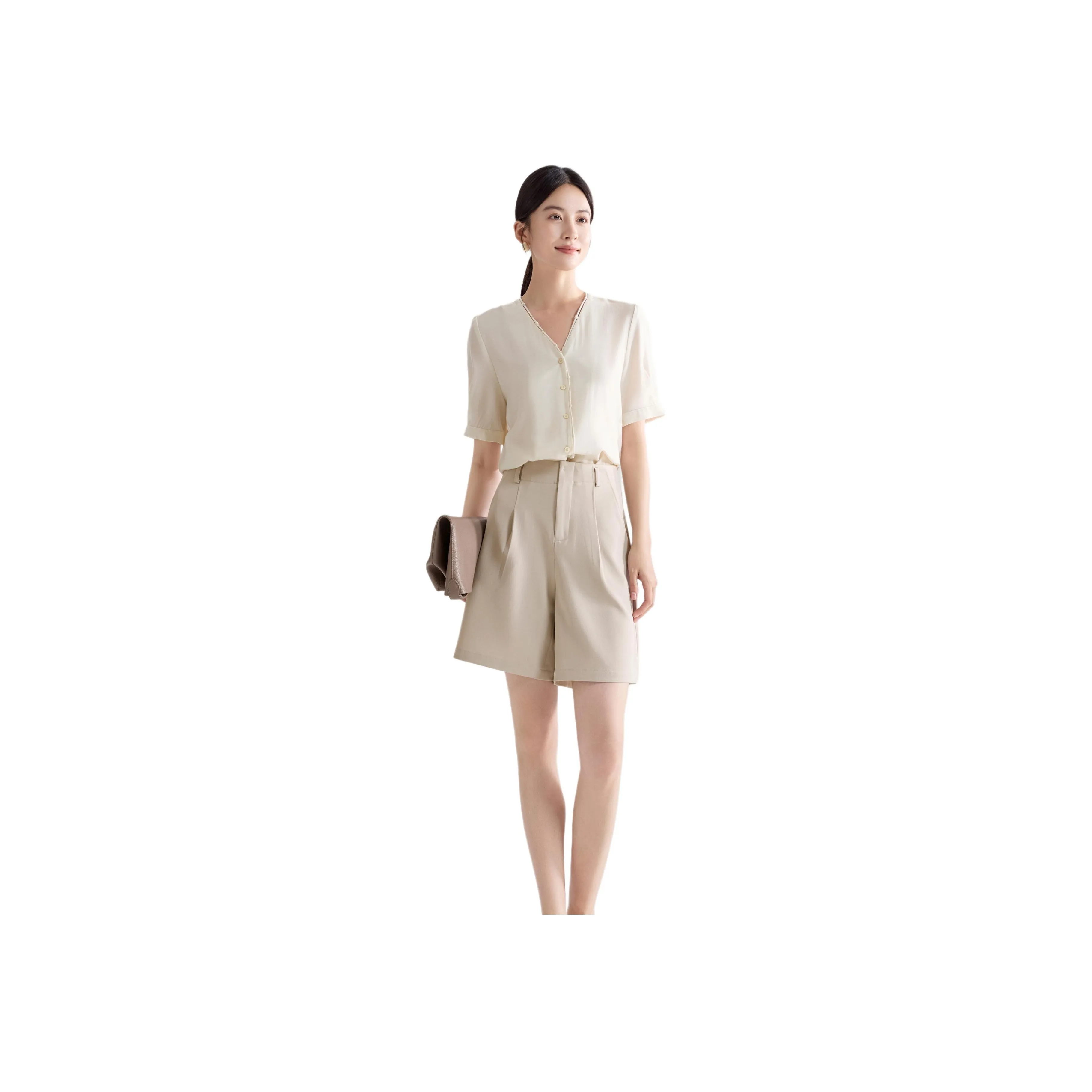 IHIMI Бежевые Женские Повседневные Шорты