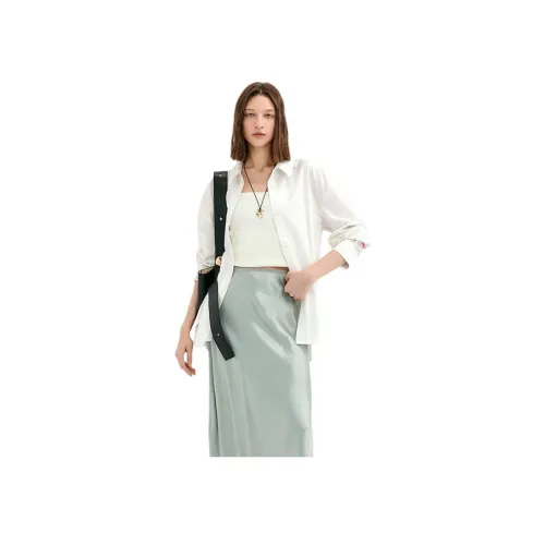 TKY SHOP Прозрачные Белые Женские Рубашки