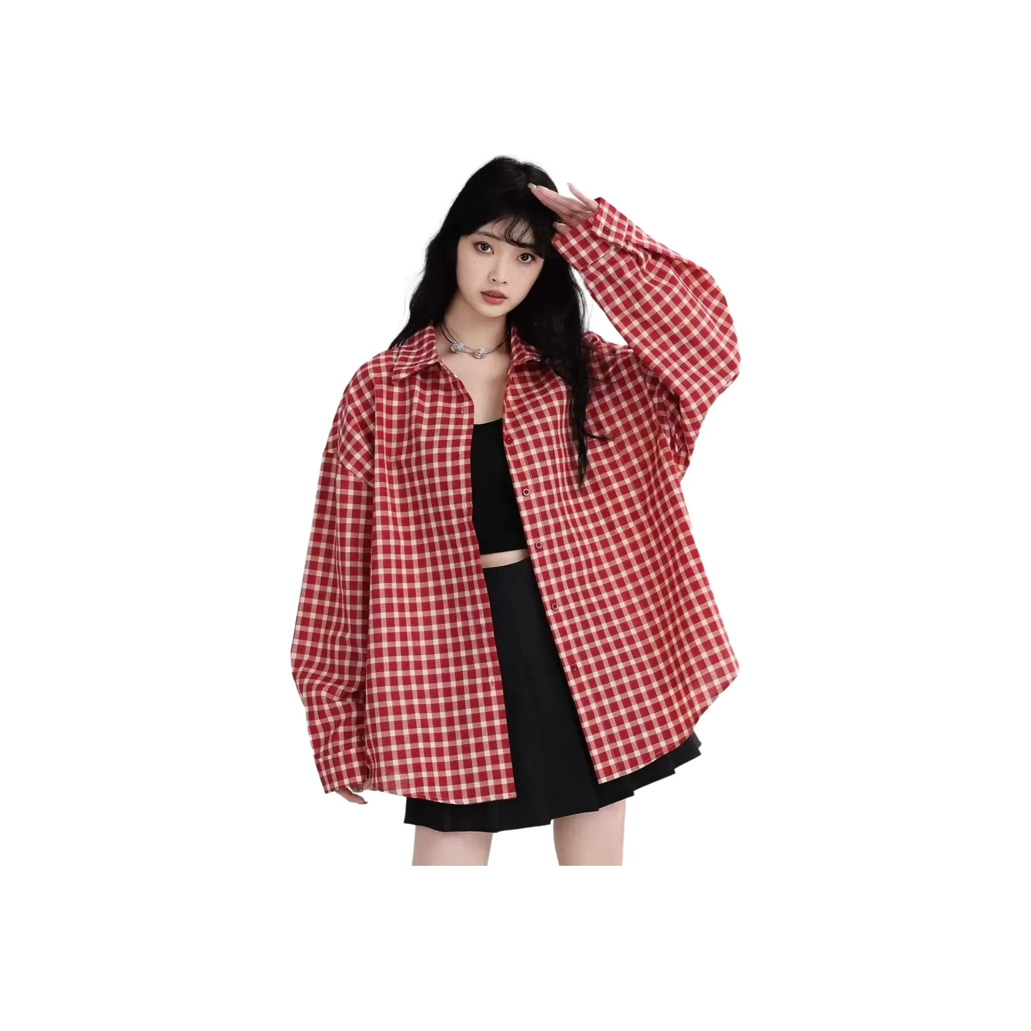 REXSHION Red Unisex Shirts REXSHION Красные Унисекс Рубашки