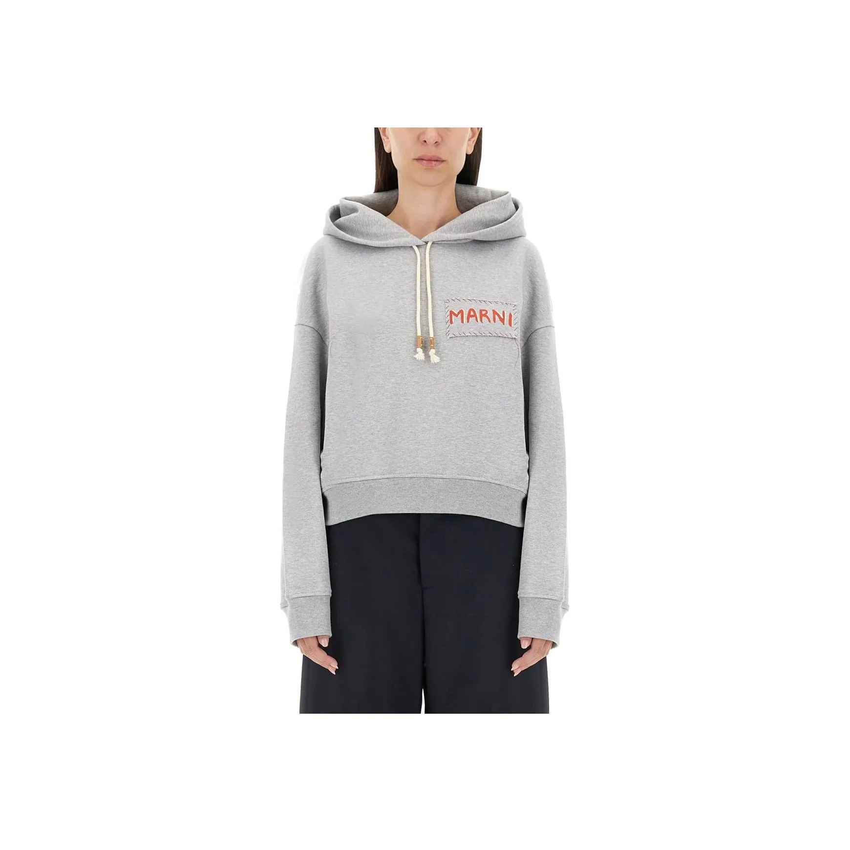 MARNI Logo Printed Drawstring Hoodie