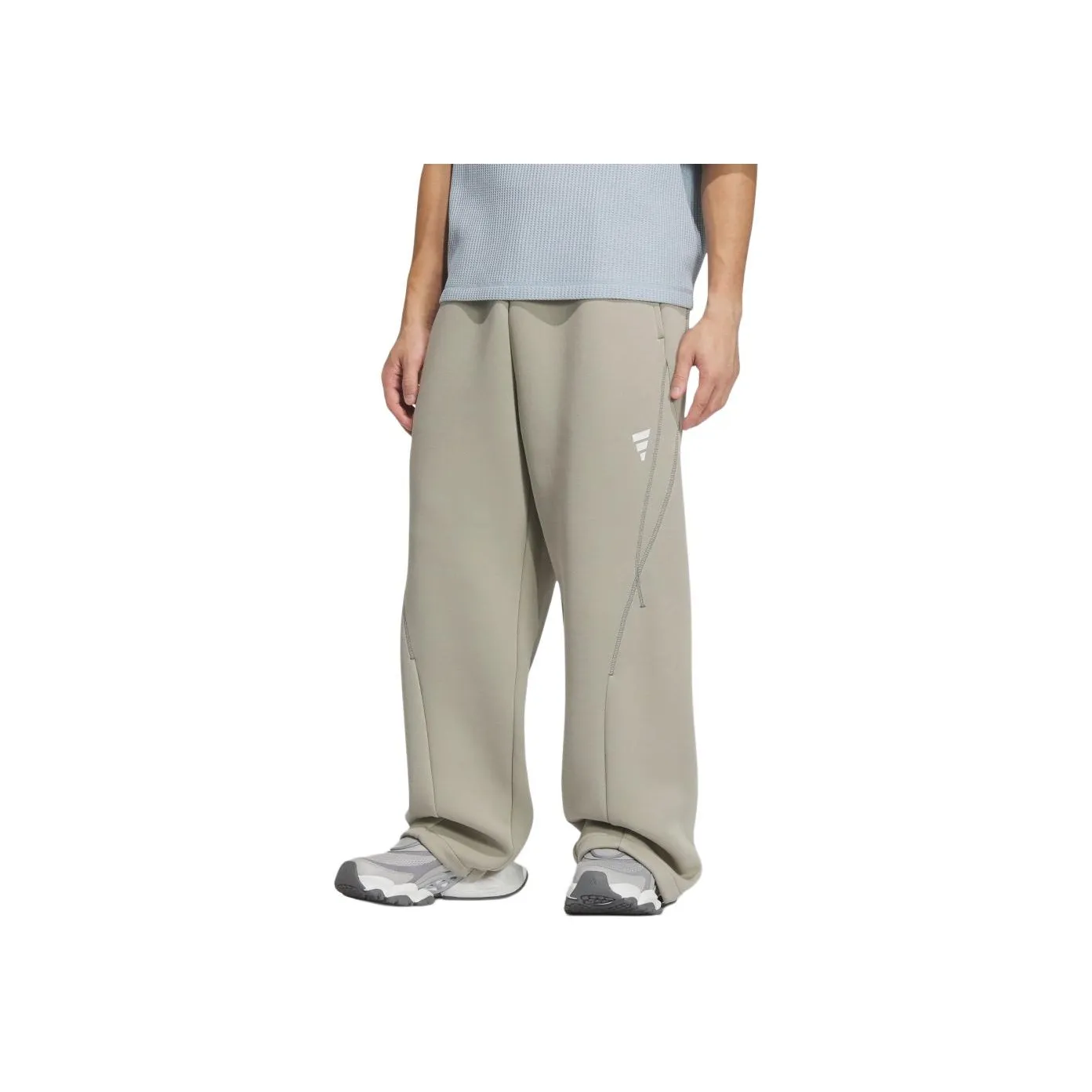 Adidas Knitted Sweatpants Men's Leather Gray