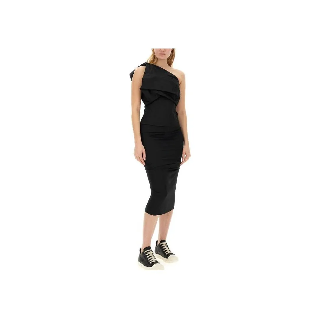 RICK OWENS One-Shoulder Ruched Top