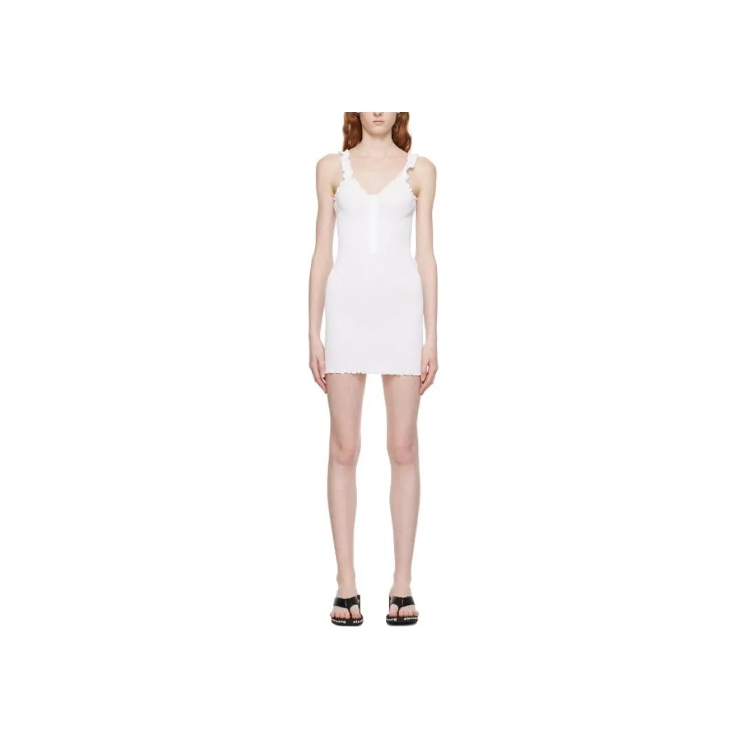 Alexander Wang Smocked Cotton Mini Dress