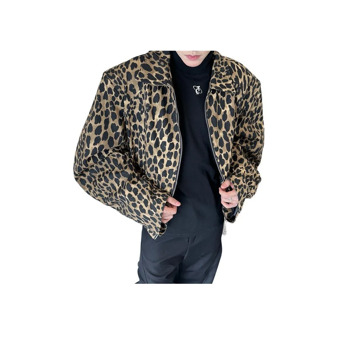 K411 Леопардовый принт Унисекс Джинсовые куртки