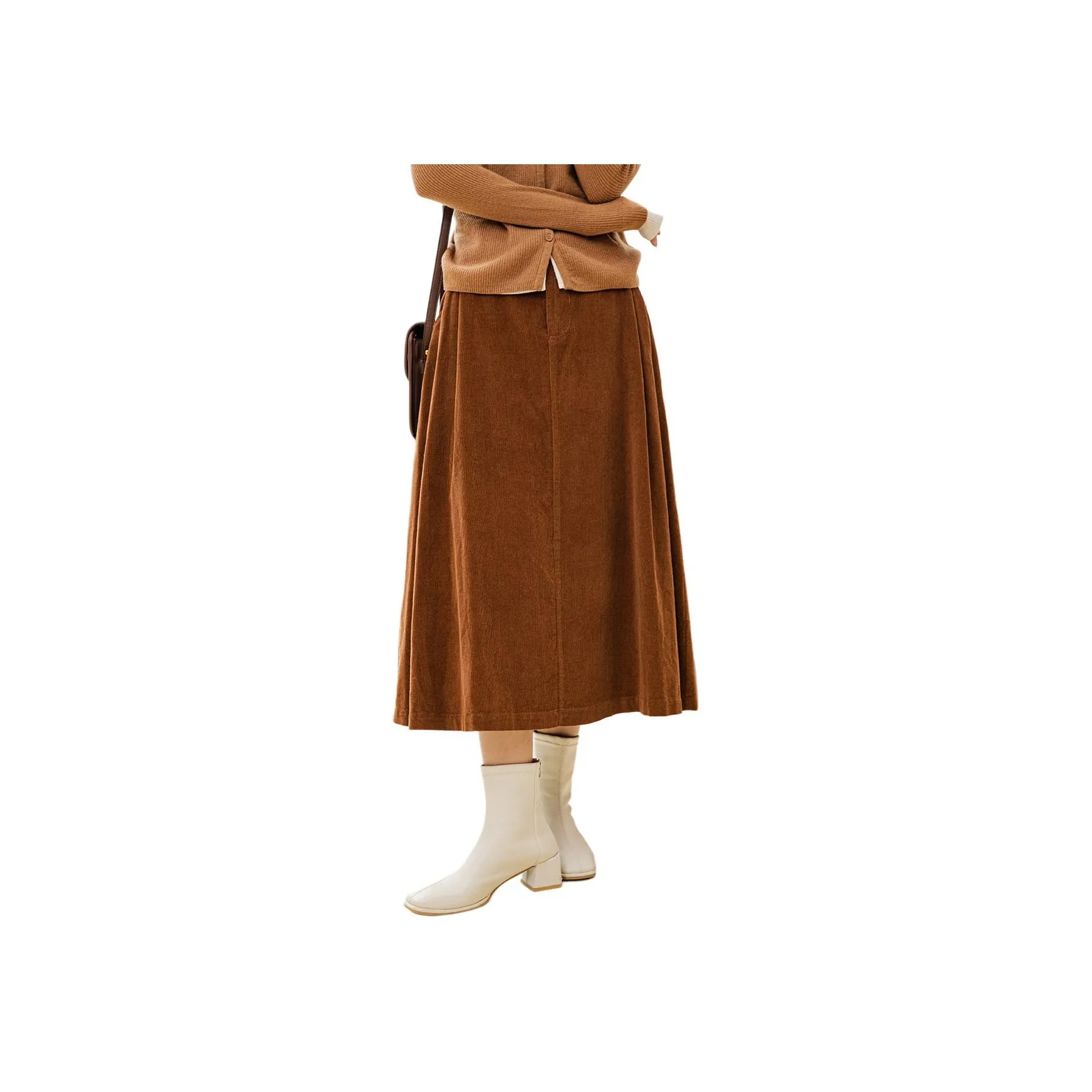 ZIMO Жженый Оранжевый Желтый Женская Повседневная Длинная Юбка