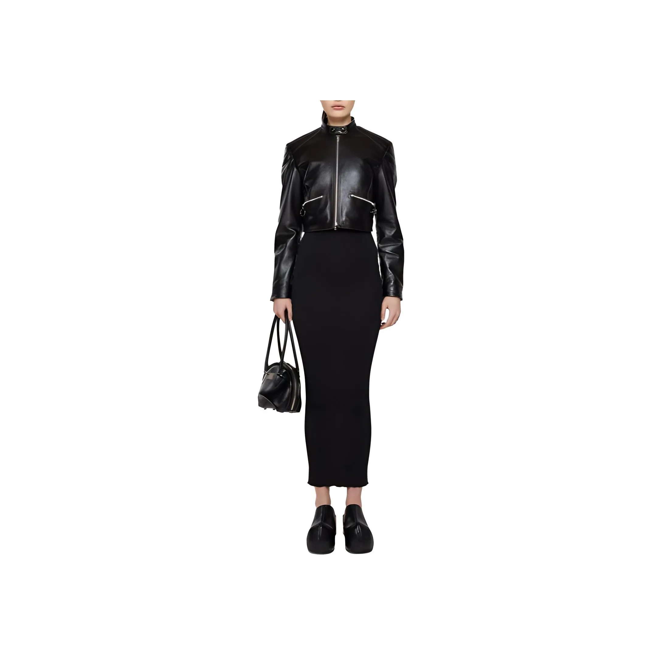 Acne Studios Leather Biker Jacket Jackets Coats Women's Black