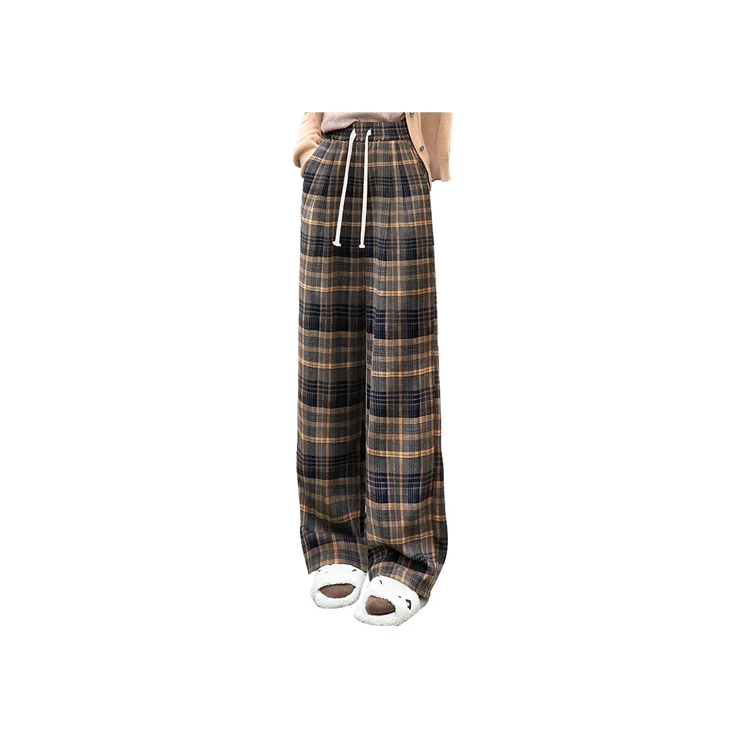 Cypress House Casual Pants Women's Blue Yellow Plaid