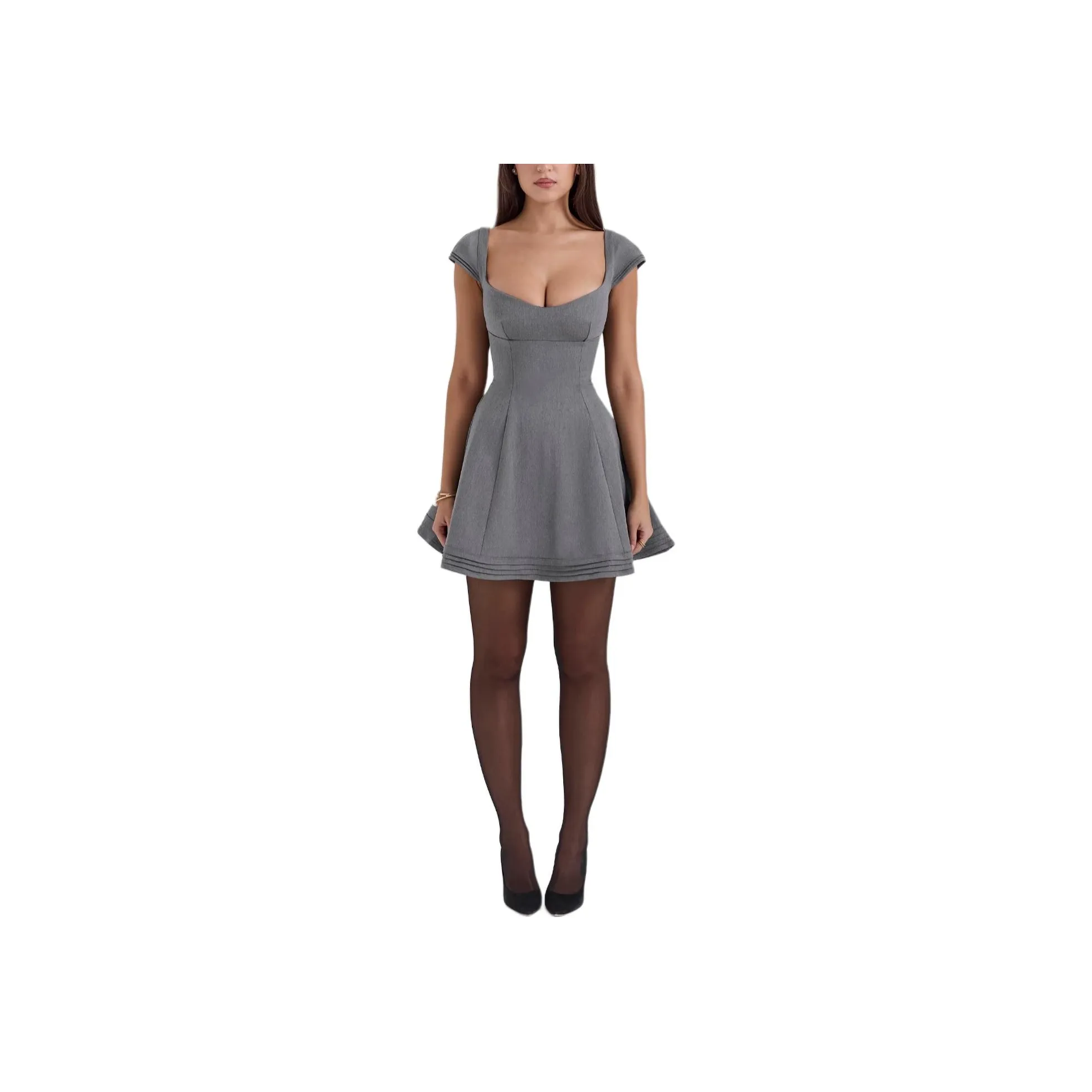 HOUSE OF CB Cheri Short Sleeved Dresses Women's GREY/Gray