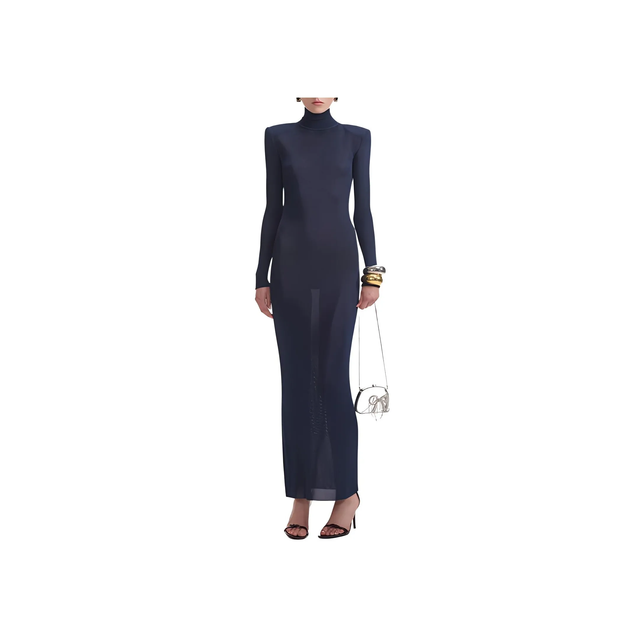 Self portrait Long Sleeved Dress Women's Navy Blue