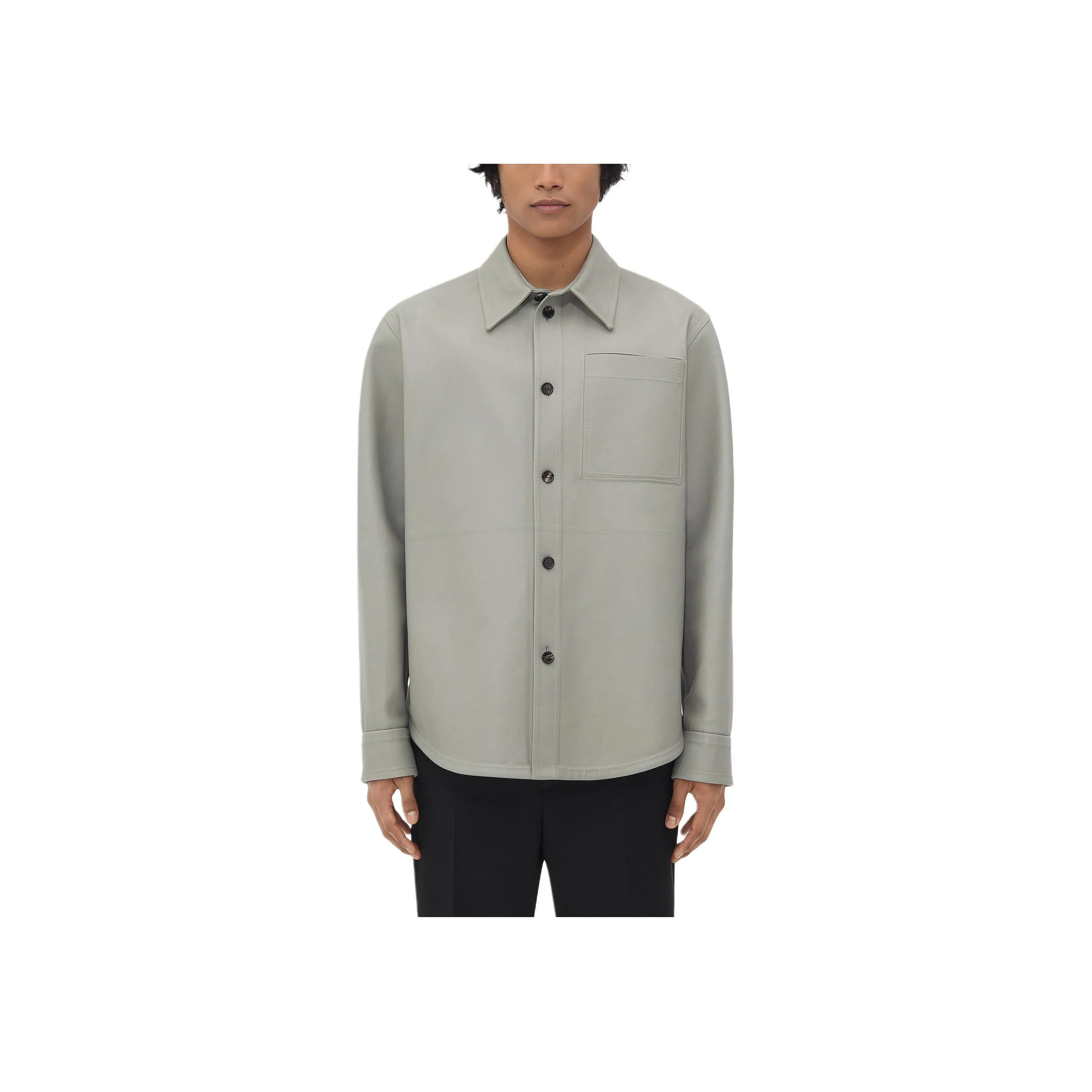 Bottega Veneta FW24 Leather Jacket Men's Seal Color