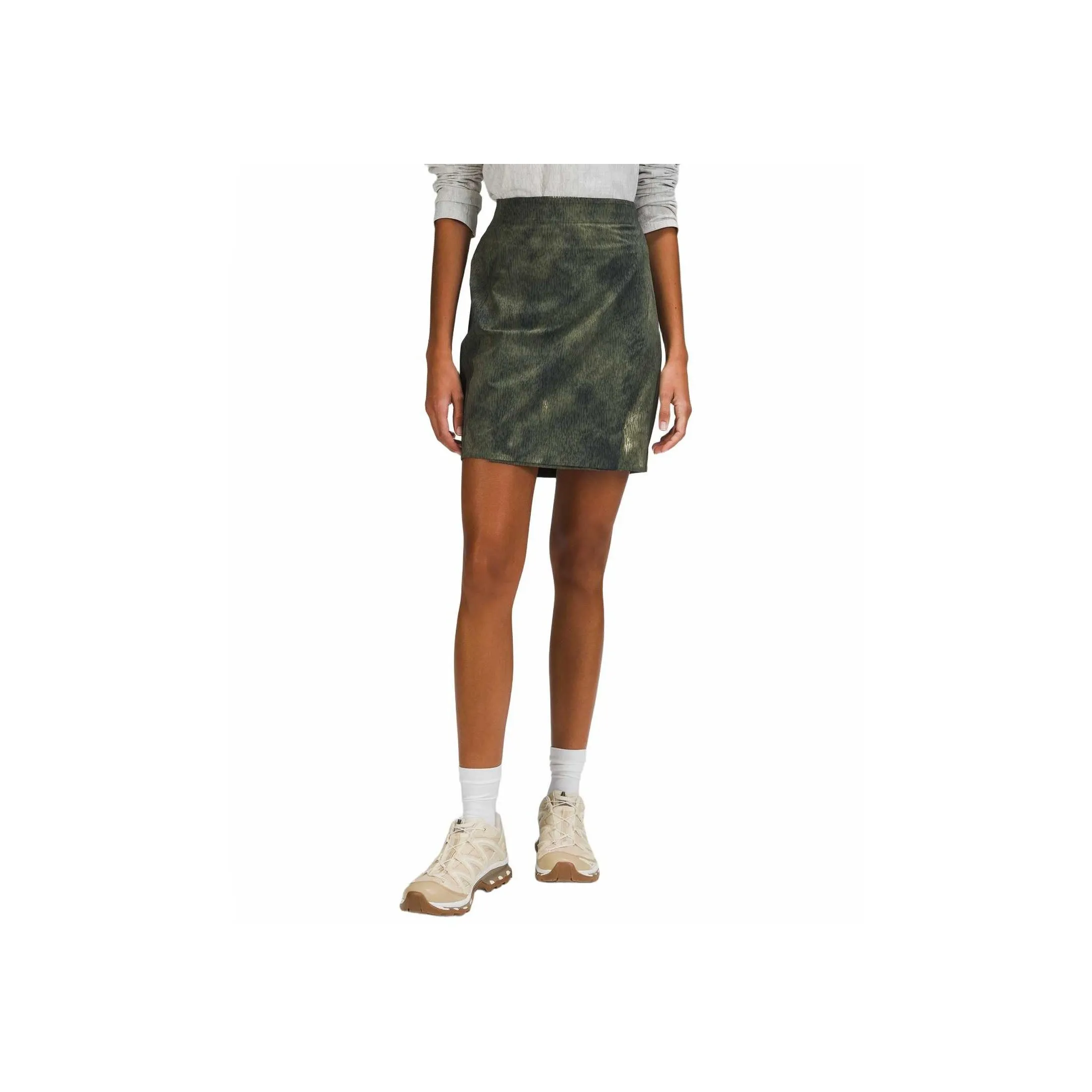 Lululemon LAB Collection Casual Short Skirts Women's Shift Gray Green Mixed Color