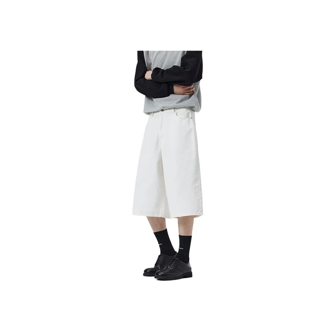 Menglaini Denim Shorts Unisex Ecru