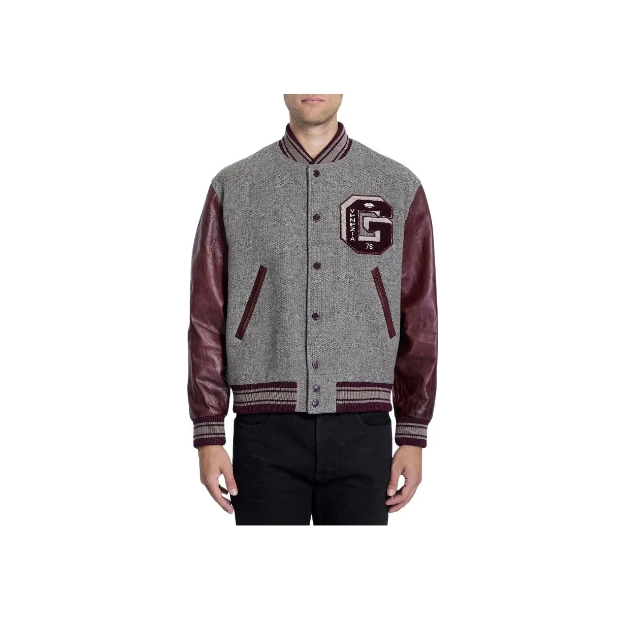Golden Goose Deluxe Brand Logo Patch Panelled Varsity Jacket