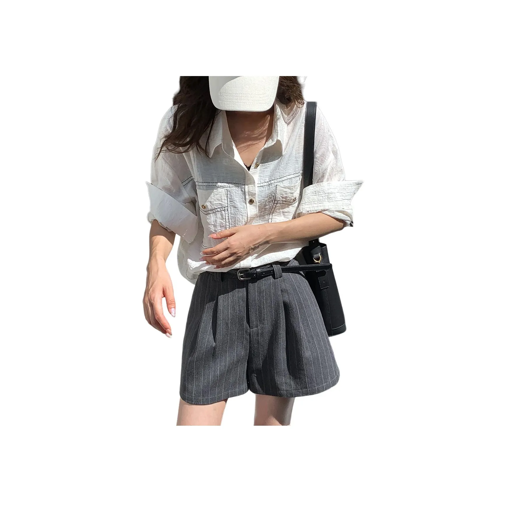 NANING9 Повседневные шорты женские серые