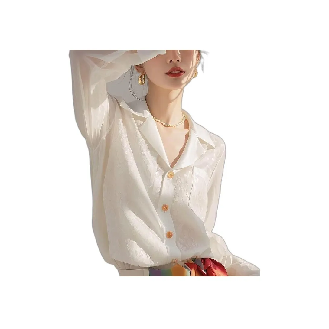 ABBY GODDESS French Elegance Long Sleeved Shirt Women's White