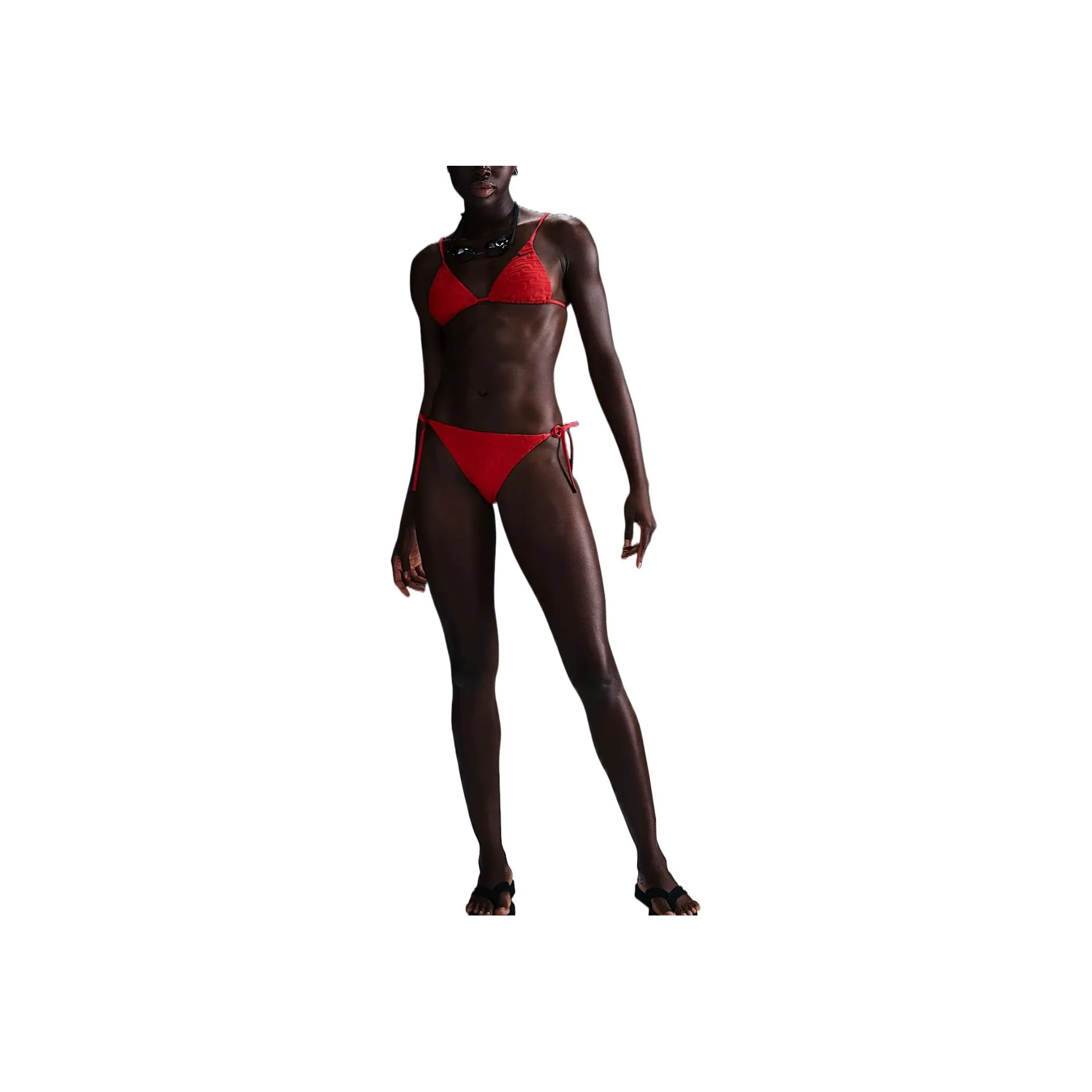 Nike Swim Swoosh Link Women's Terry Tie String Bikini Bottom