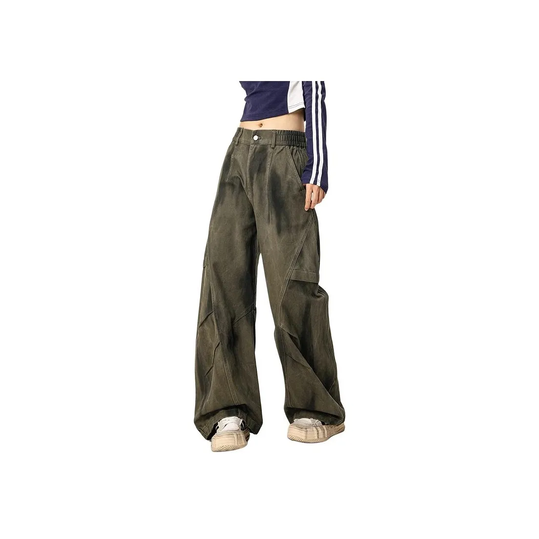 MORii Зеленые Унисекс Джинсы