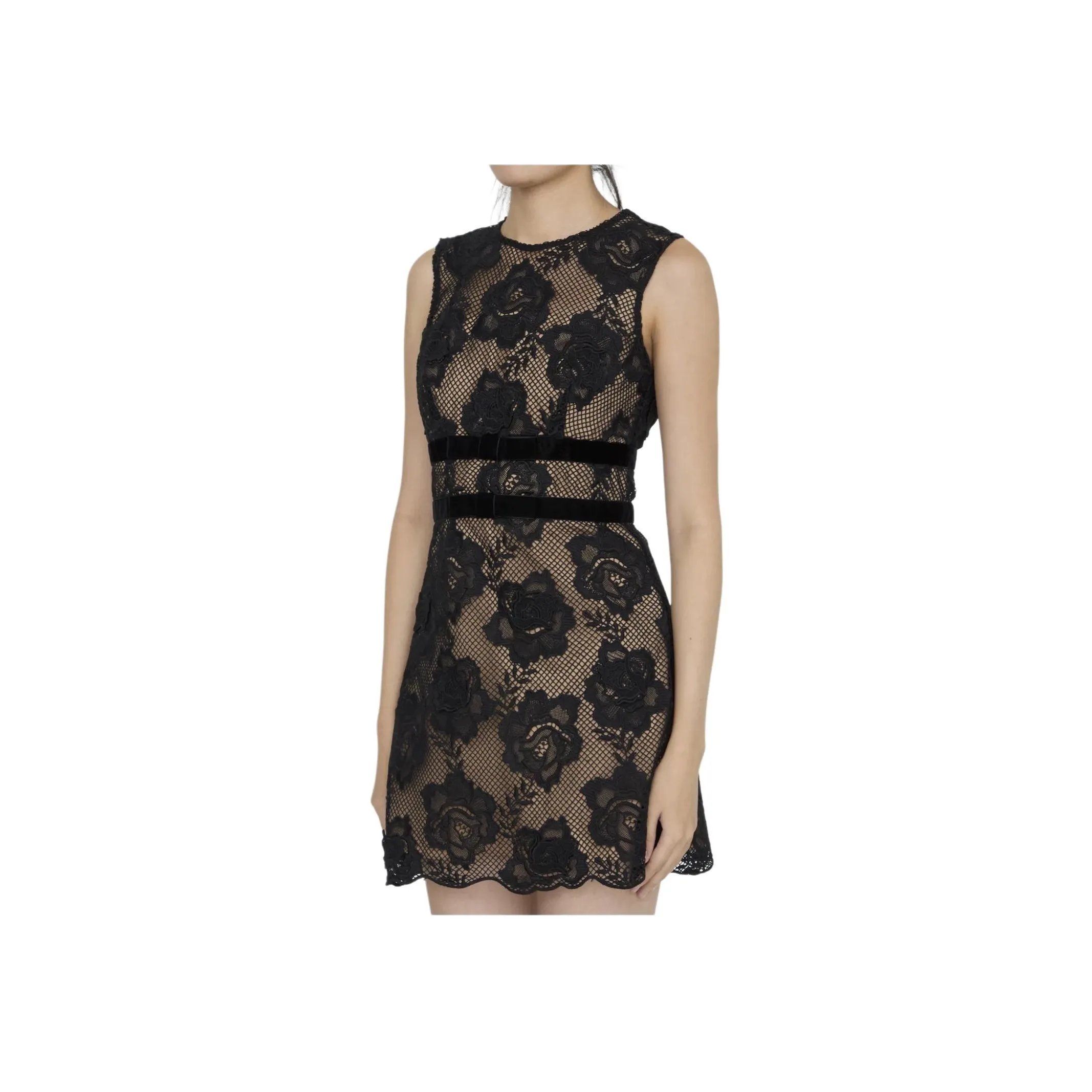 Self portrait Bow detail Lace Mini Dress