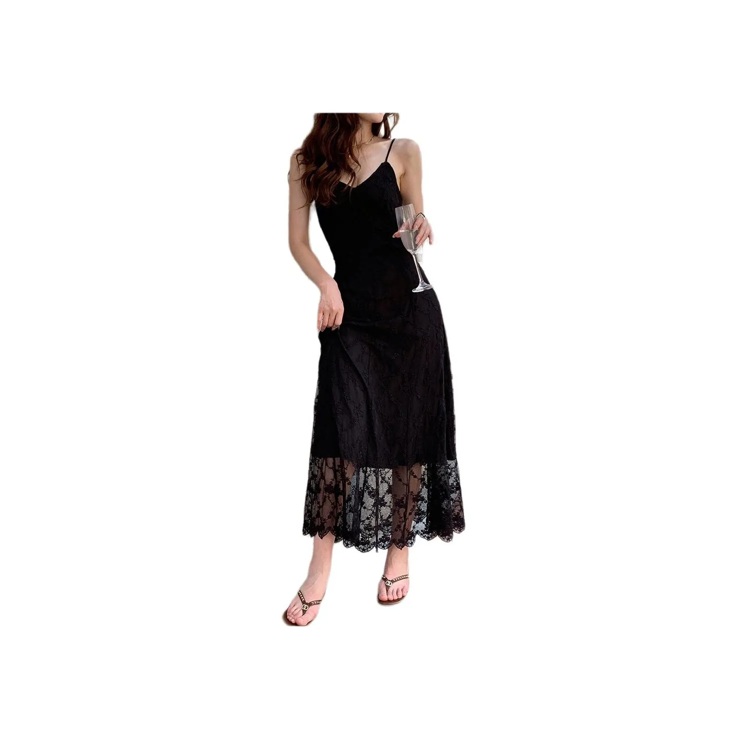 NANING9 Slip Платье Женское Черное