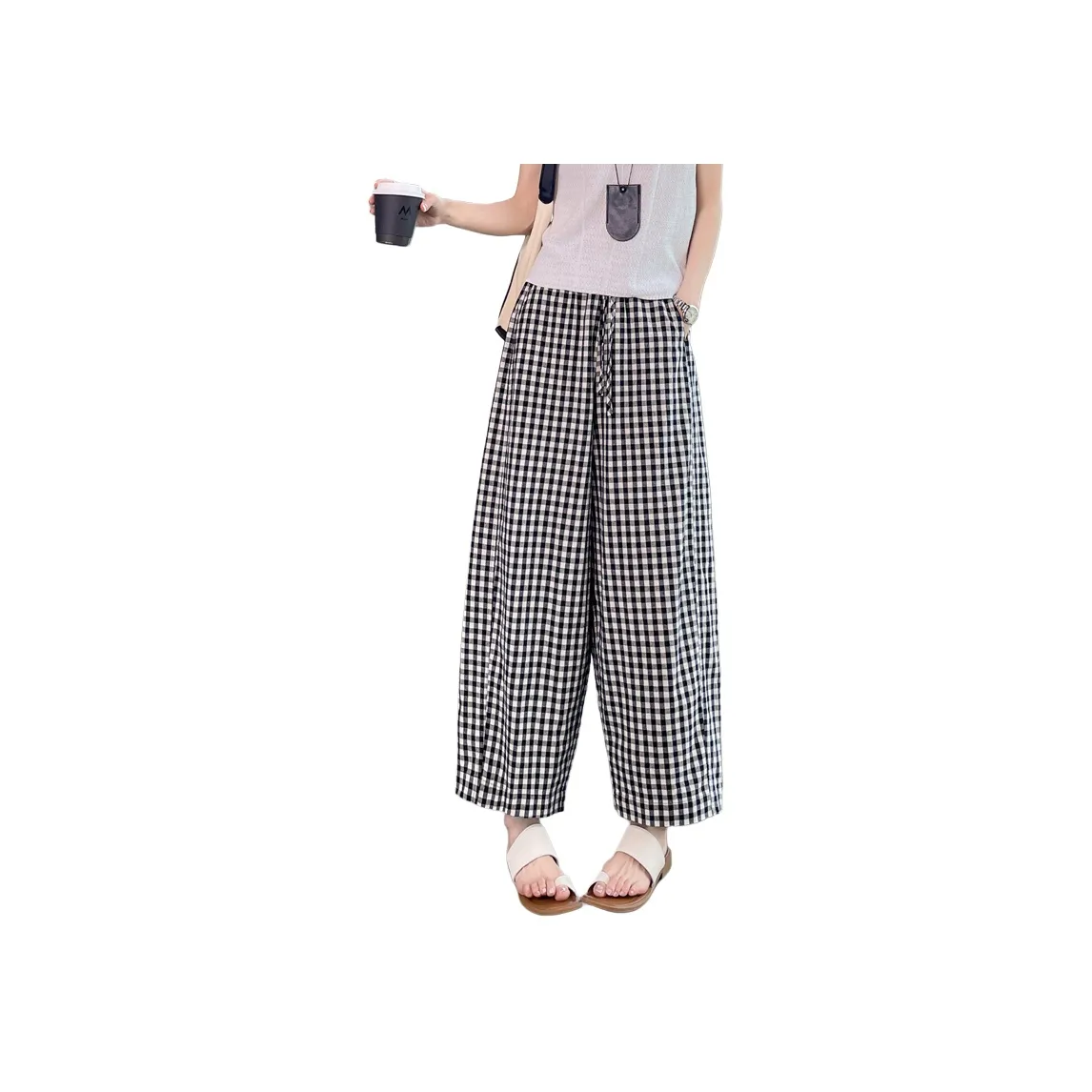 SITOL Черно-белая клетка Женские Повседневные брюки